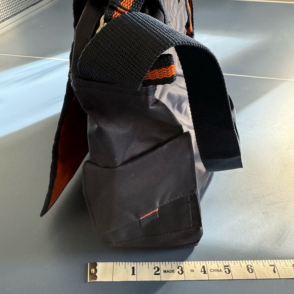 NAVY & ORANGE LAPTOP CROSS BODY NYLON BAG - Picture 4 of 6